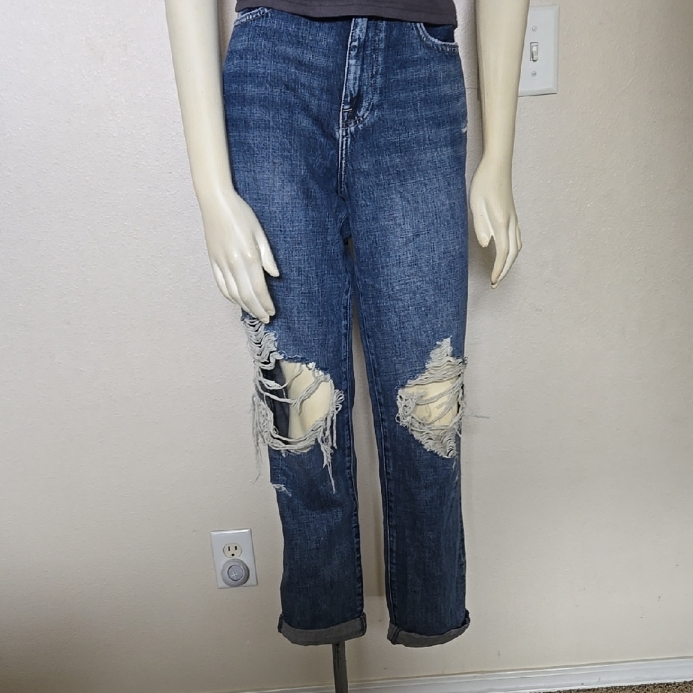 Pistola Blue Boyfriend Jeans with Distressed Knees
